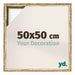 Lyon MDF Schattenfugenrahmen 50x50cm Gold Antik Vorne Messe | Yourdecoration.de