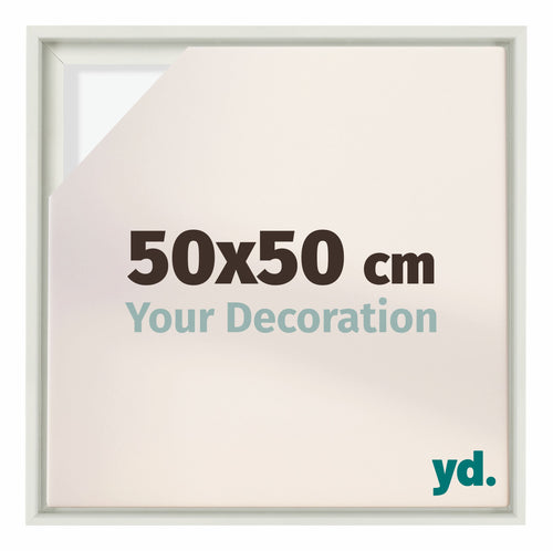 Lyon MDF Schattenfugenrahmen 50x50cm Weiss Matt Vorne Messe | Yourdecoration.de