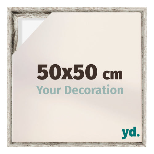Lyon MDF Schattenfugenrahmen 50x50cm Weiss Vintage Vorne Messe | Yourdecoration.de