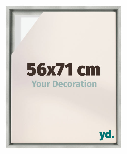 Lyon MDF Schattenfugenrahmen 56x71cm Silber Matt Vorne Messe | Yourdecoration.de