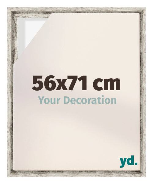 Lyon MDF Schattenfugenrahmen 56x71cm Weiss Vintage Vorne Messe | Yourdecoration.de