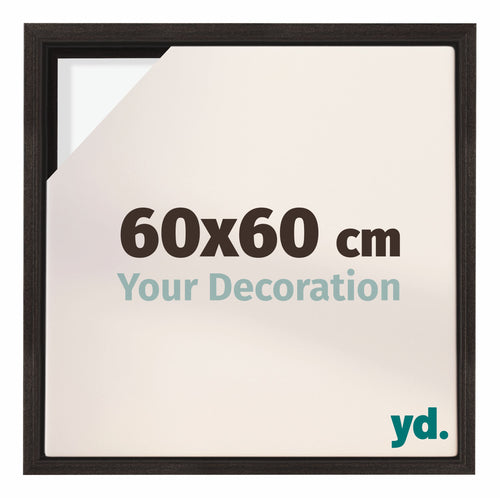 Lyon MDF Schattenfugenrahmen 60x60cm Eiche Dunkel Vorne Messe | Yourdecoration.de