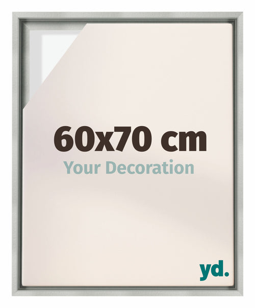 Lyon MDF Schattenfugenrahmen 60x70cm Silber Matt Vorne Messe | Yourdecoration.de