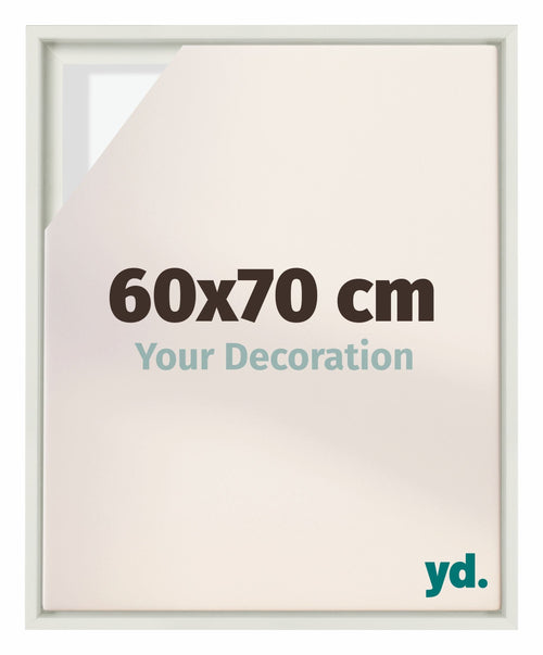 Lyon MDF Schattenfugenrahmen 60x70cm Weiss Matt Vorne Messe | Yourdecoration.de