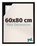 Lyon MDF Schattenfugenrahmen 60x80cm Schwarz Matt Vorne Messe | Yourdecoration.de
