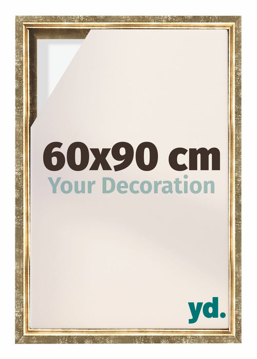 Lyon MDF Schattenfugenrahmen 60x90cm Gold Antik Vorne Messe | Yourdecoration.de