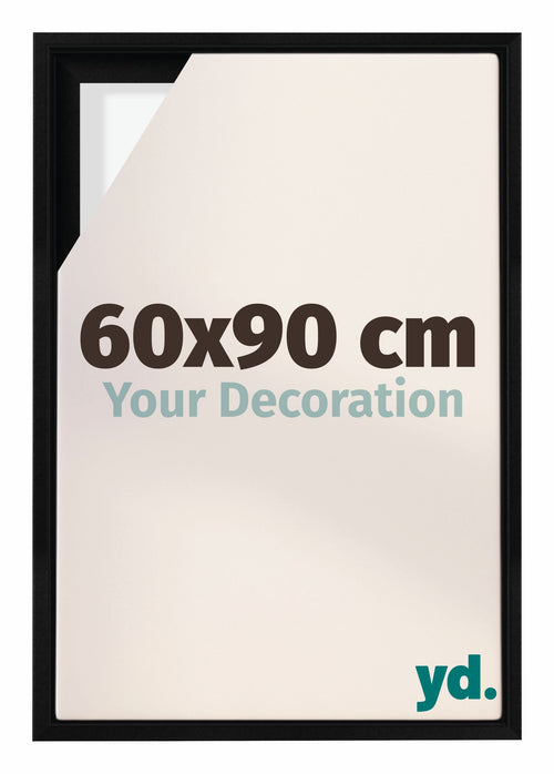 Lyon MDF Schattenfugenrahmen 60x90cm Schwarz Matt Vorne Messe | Yourdecoration.de