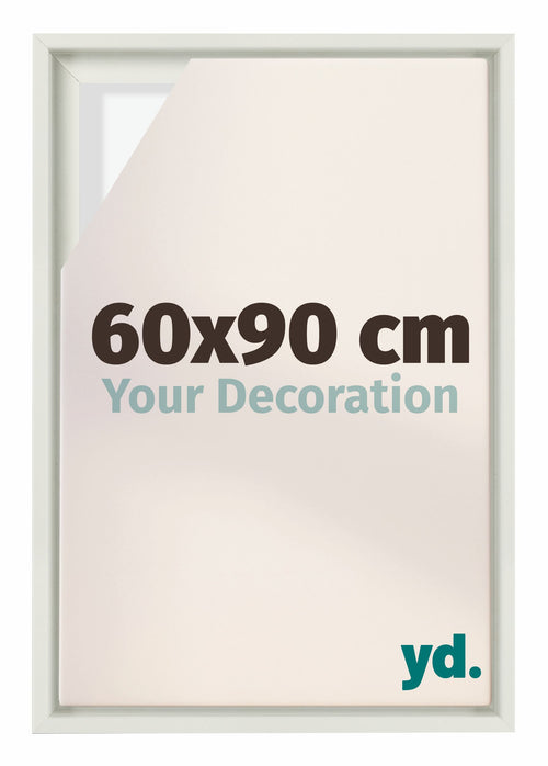 Lyon MDF Schattenfugenrahmen 60x90cm Weiss Matt Vorne Messe | Yourdecoration.de