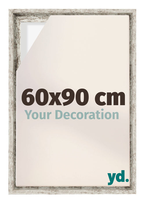 Lyon MDF Schattenfugenrahmen 60x90cm Weiss Vintage Vorne Messe | Yourdecoration.de