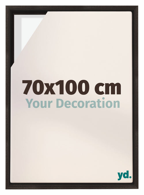 Lyon MDF Schattenfugenrahmen 70x100cm Eiche Dunkel Vorne Messe | Yourdecoration.de
