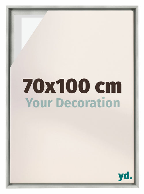 Lyon MDF Schattenfugenrahmen 70x100cm Silber Matt Vorne Messe | Yourdecoration.de