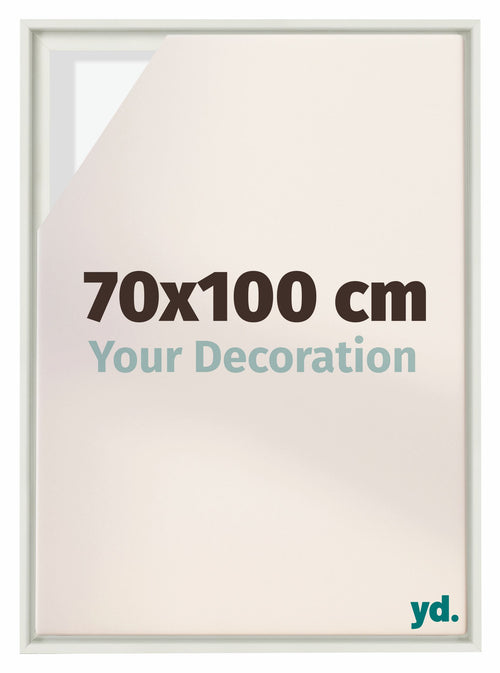 Lyon MDF Schattenfugenrahmen 70x100cm Weiss Matt Vorne Messe | Yourdecoration.de