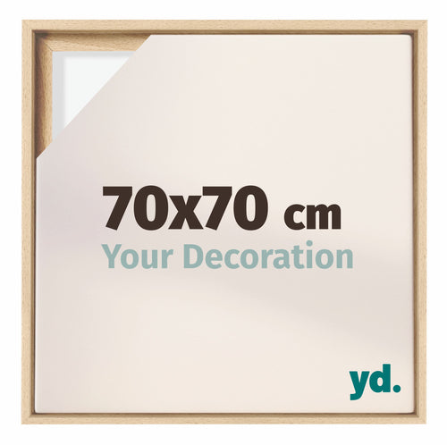 Lyon MDF Schattenfugenrahmen 70x70cm Buche Vorne Messe | Yourdecoration.de