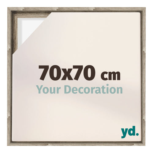 Lyon MDF Schattenfugenrahmen 70x70cm Sonoma Eiche Vorne Messe | Yourdecoration.de