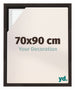 Lyon MDF Schattenfugenrahmen 70x90cm Eiche Dunkel Vorne Messe | Yourdecoration.de