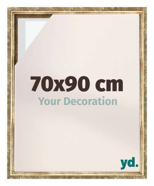 Lyon MDF Schattenfugenrahmen 70x90cm Gold Antik Vorne Messe | Yourdecoration.de