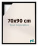 Lyon MDF Schattenfugenrahmen 70x90cm Schwarz Matt Vorne Messe | Yourdecoration.de