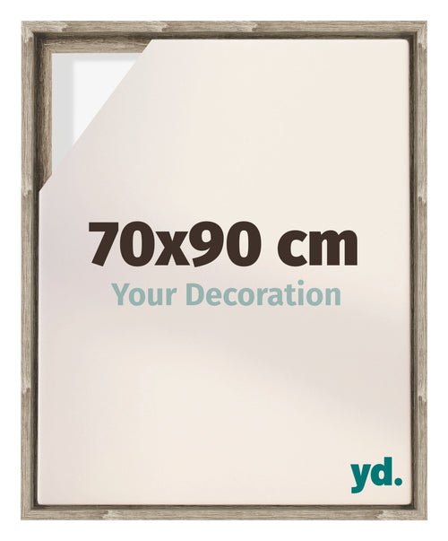 Lyon MDF Schattenfugenrahmen 70x90cm Sonoma Eiche Vorne Messe | Yourdecoration.de