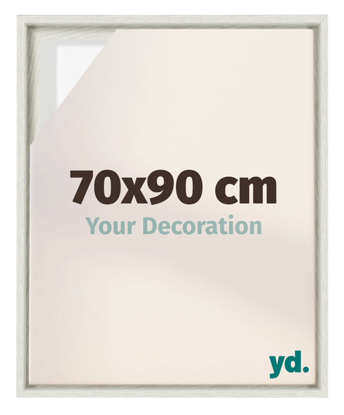 Lyon MDF Schattenfugenrahmen 70x90cm White Wash Vorne Messe | Yourdecoration.de