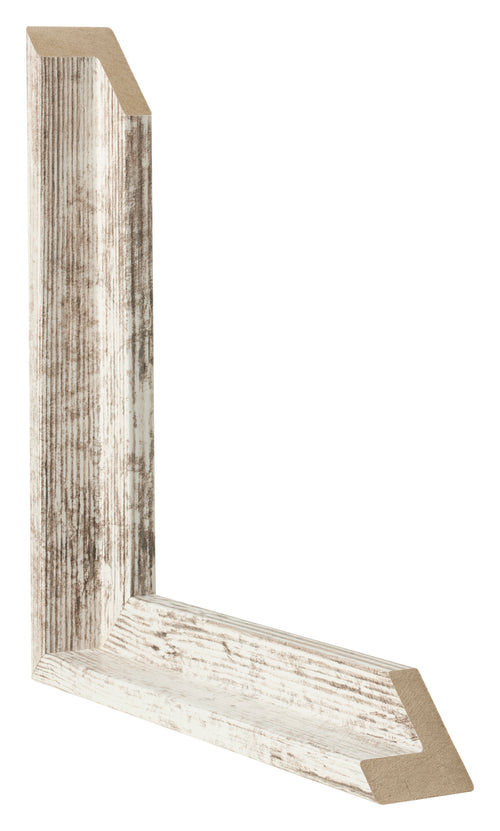 Lyon MDF Schattenfugenrahmen Weiss Vintage Querschnitte | Yourdecoration.de