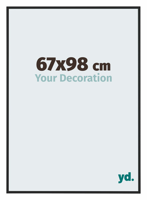 Miami Aluminium Bilderrahmen 67x98cm Schwarz Hochglanz Vorne Messe | Yourdecoration.de