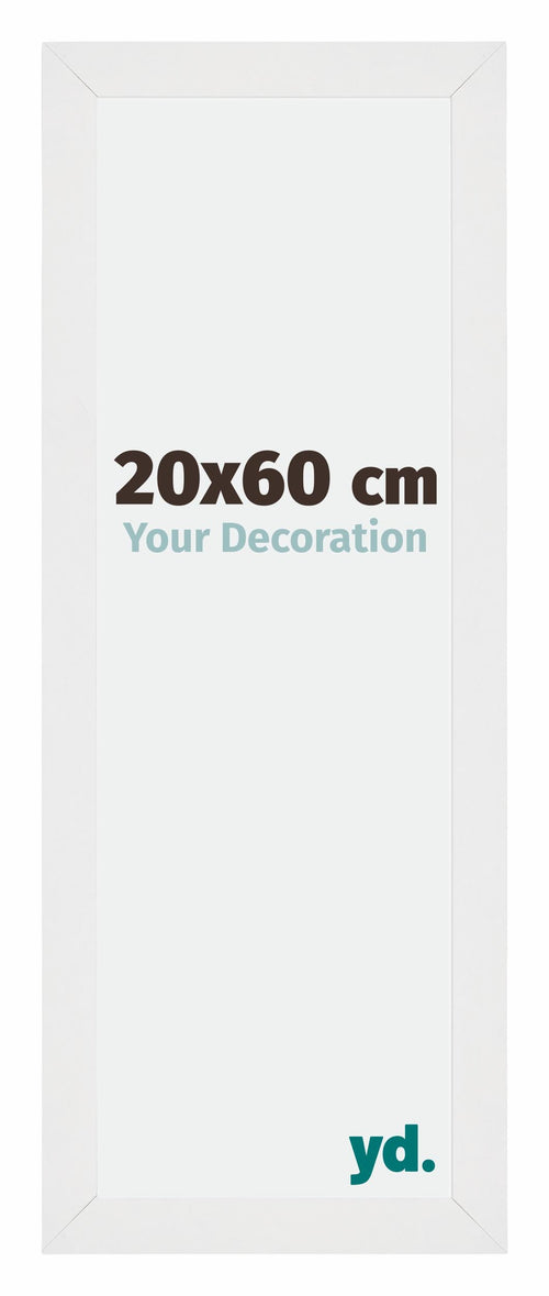 Mura MDF Bilderrahmen 20x60cm Weiss Hochglanz Vorne Messe | Yourdecoration.de