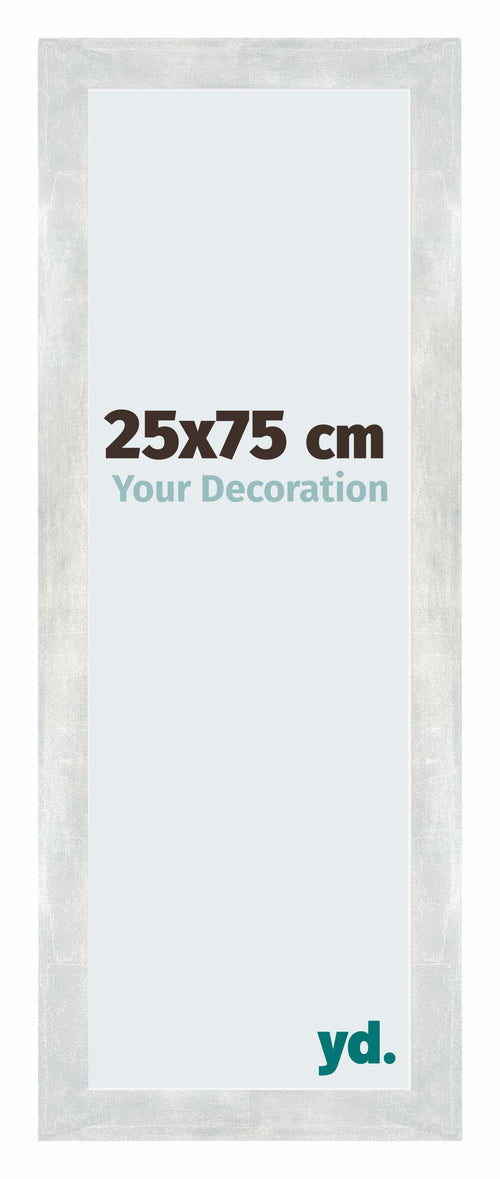 Mura MDF Bilderrahmen 25x75cm Silberglanz Vintage Vorne Messe | Yourdecoration.de