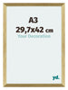 Mura MDF Bilderrahmen 29 7x42cm A3 Gold Glanz Vorne Messe | Yourdecoration.de