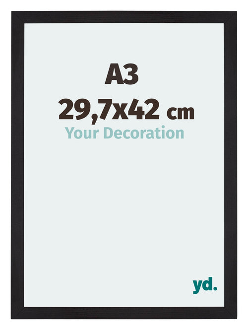 Mura MDF Bilderrahmen 29 7x42cm A3 Schwarz Gemasert Vorne Messe | Yourdecoration.de