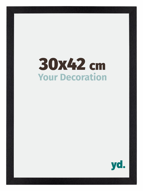 Mura MDF Bilderrahmen 30x42cm Schwarz Matt Vorne Messe | Yourdecoration.de