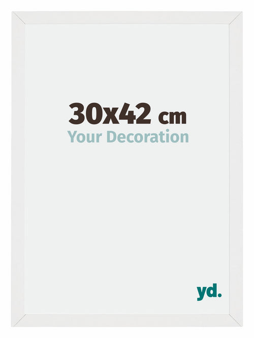 Mura MDF Bilderrahmen 30x42cm Weiss Hochglanz Vorne Messe | Yourdecoration.de