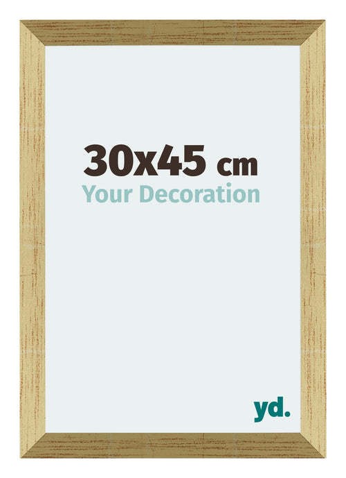 Mura MDF Bilderrahmen 30x45cm Gold Glanz Vorne Messe | Yourdecoration.de