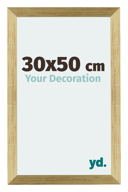 Mura MDF Bilderrahmen 30x50cm Gold Glanz Vorne Messe | Yourdecoration.de