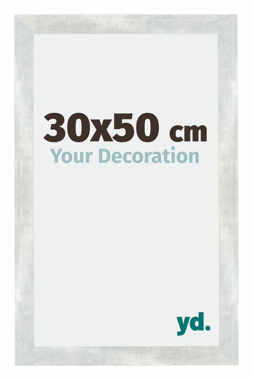 Mura MDF Bilderrahmen 30x50cm Silberglanz Vintage Vorne Messe | Yourdecoration.de