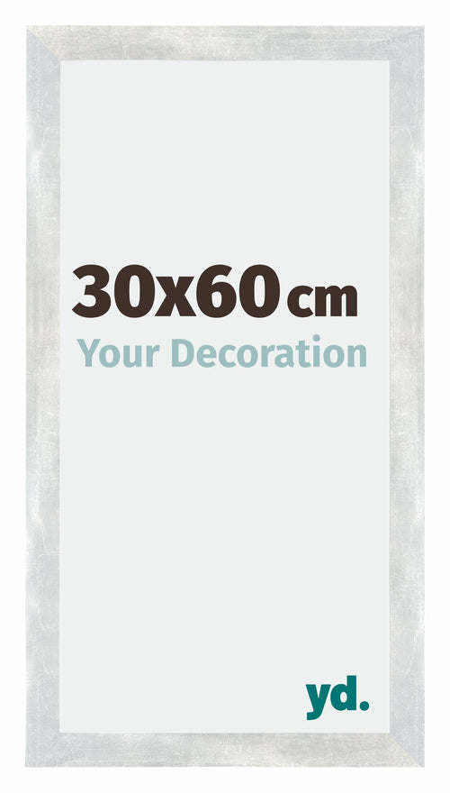 Mura MDF Bilderrahmen 30x60cm Silberglanz Vintage Vorne Messe | Yourdecoration.de