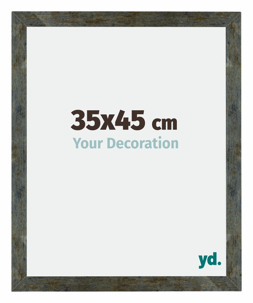 Mura MDF Bilderrahmen 35x45cm Blau Gold Meliert Vorne Messe | Yourdecoration.de