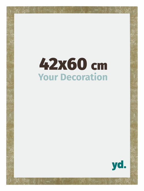 Mura MDF Bilderrahmen 42x60cm Gold Antik Vorne Messe | Yourdecoration.de