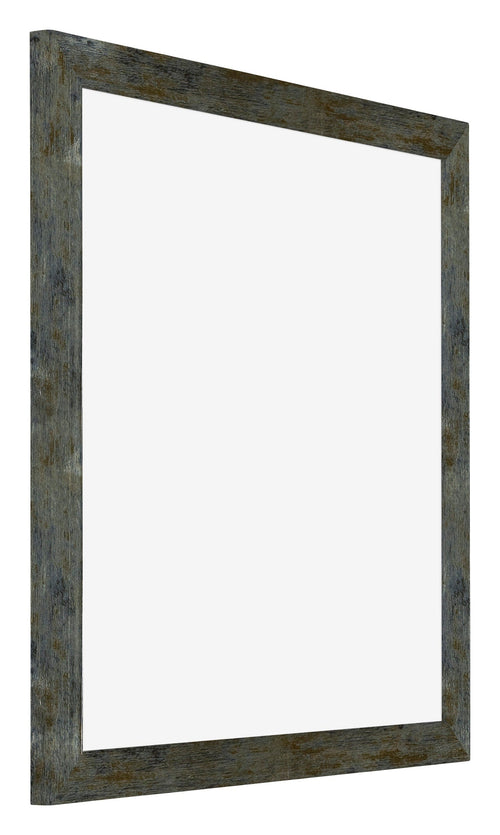 Mura MDF Bilderrahmen 45x45cm Blau Gold Meliert Vorne Schrag | Yourdecoration.de