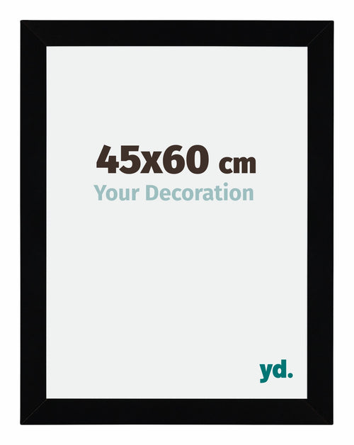 Mura MDF Bilderrahmen 45x60cm Schwarz Hochglanz Vorne Messe | Yourdecoration.de