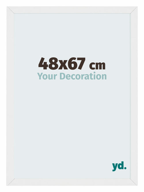 Mura MDF Bilderrahmen 48x67cm Weiss Hochglanz Vorne Messe | Yourdecoration.de