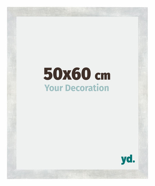 Mura MDF Bilderrahmen 50x60cm Silberglanz Vintage Vorne Messe | Yourdecoration.de