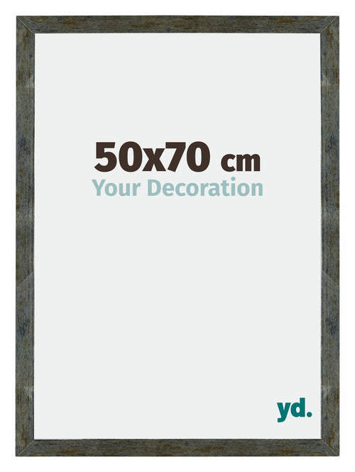 Mura MDF Bilderrahmen 50x70cm Blau Gold Meliert Vorne Messe | Yourdecoration.de