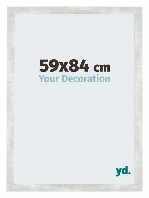 Mura MDF Bilderrahmen 59x84cm Silberglanz Vintage Vorne Messe | Yourdecoration.de