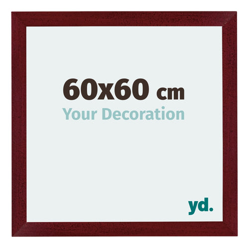 Mura MDF Bilderrahmen 60x60cm Weinrot Gewischt Vorne Messe | Yourdecoration.de