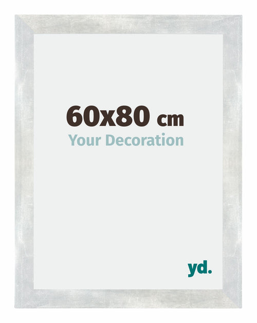 Mura MDF Bilderrahmen 60x80cm Silberglanz Vintage Vorne Messe | Yourdecoration.de