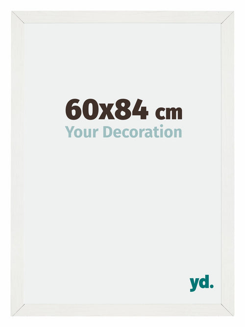 Mura MDF Bilderrahmen 60x84cm Weiss Gewischt Vorne Messe | Yourdecoration.de