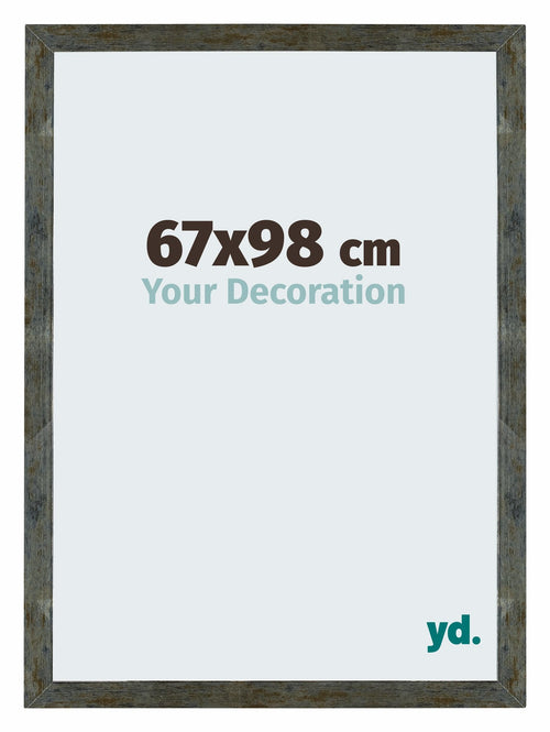 Mura MDF Bilderrahmen 67x98cm Blau Gold Meliert Vorne Messe | Yourdecoration.de