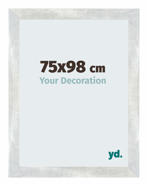 Mura MDF Bilderrahmen 75x98cm Silberglanz Vintage Vorne Messe | Yourdecoration.de