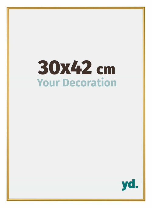 New York Aluminium Bilderrahmen 30x42cm Gold Glanz Vorne Messe | Yourdecoration.de