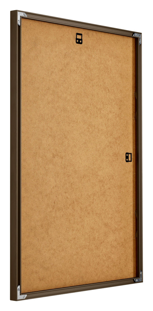 New York Aluminium Bilderrahmen 30x42cm Nussbaum Struktur Rucksteite Schrag | Yourdecoration.de